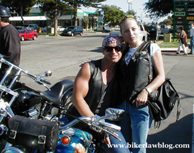 Norman Gregory Fernandez and Cat on a Motorcycle Ride in Malibu, California
