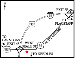 map to motel 6 that Norman Gregroy Fernandez stays in when he goes to Kingman, Arizona
