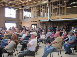 Motorcycle riders listening to safety semiar in Orange, California