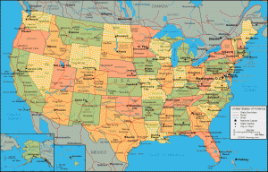 Map of the United States of America