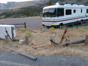 The scene of my RV accident on US-14 above Greybull, Wyoming in the Big Horn National Forest