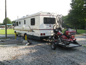 Another view of the Trinity 3 motorcycle trailer with my Electra Glide