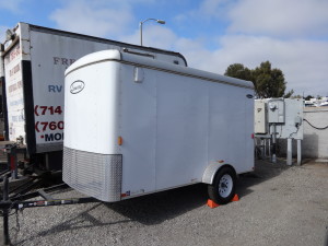 My custom cargo trailer at the storage yard before customization