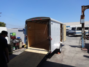 My cargo trailer at the shop before customization