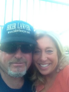 Biker Lawyer Norman Gregory Fernandez with his girlfriend Yvonne