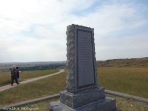 The Monument Marker on the top of Last Stand Hill