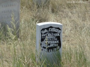 The grave of General George Armstrong Custer