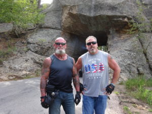 Biker Lawyer Norman Gregory Fernandez and Brian in Custer State Park