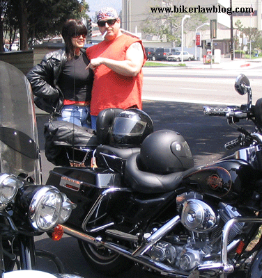 Motorcycle Lawyer Norman Gregory Fernandez with his fiance before riding the Angeles Crest Forest.