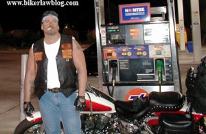 Biker Attorney Norman Gregory Fernandez on the way home from a ride to the Grand Canyon