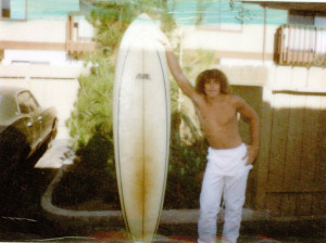 California Personal Injury Attorney Norman Gregory Fernandez at age 16, before going surfing