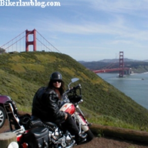 Alameda Motorcycle Accident Lawyer Norman Gregory Fernandez's special friend Elizabeth next to Golden Gate Bridge