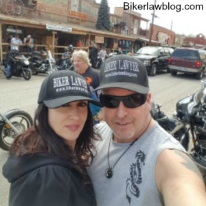 Citrus Heights Motorcycle Accident Lawyer Norman Gregory Fernandez with special friend Natalia Dona in Oatman, AZ at Laughlin River Run