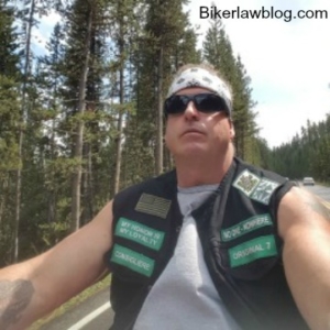 Claremont Motorcycle Accident Lawyer Norman Gregory Fernandez riding Yellowstone National Forest