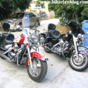 Concord Motorcycle Accident Lawyer Norman Gregory Fernandez displays his motorcycles in 2005