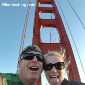 Elk Grove Motorcycle Accident Lawyer Norman Gregory Fernandez with friend Lena at the Golden Gate Bridge, San Francisco