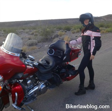 Gilroy Motorcycle Accident Lawyer Norman Gregory Fernandez's special friend Natalia at Laughlin River Run near Oatman
