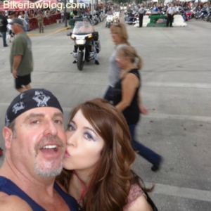 Hawthorne motorcycle accident lawyer with special friend helena at the 2015 sturgis motorcycle rally