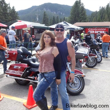 Hemet motorcycle accident attorney norman gregory fernandez with special friend helena at sturgis 2015