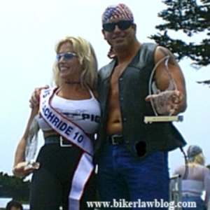 Ventura Motorcycle Accident Lawyer Norman Gregory Fernandez winning the Mr. Beach Ride contest in Ventura California