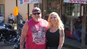 California Motorcycle Accident Lawyer Norman Gregory Fernandez and wife little Teri at Sturgis 2019
